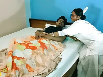Observe this Indian nurse abase her patient with filthy chat & rear end-fashion orgy in the Polyclinic