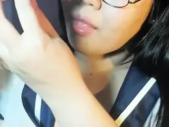 See Elation's uber-cute Thai friend, plus-size, get off on a massive dildo and handjob