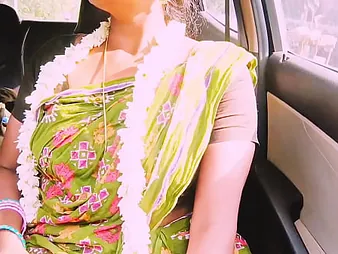 Hot Silk & Hot Hotwife get on every side with an increment of vulgar in a steamy car have in mind